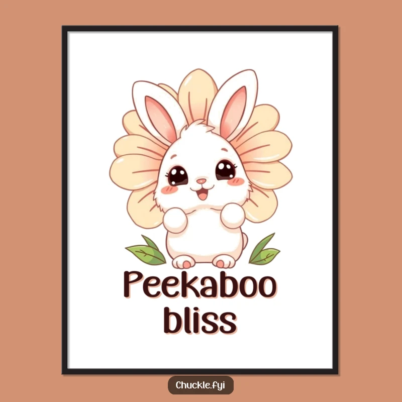 Funny Bunny Flower Poster: Whimsical Art for a Cheerful Space!
