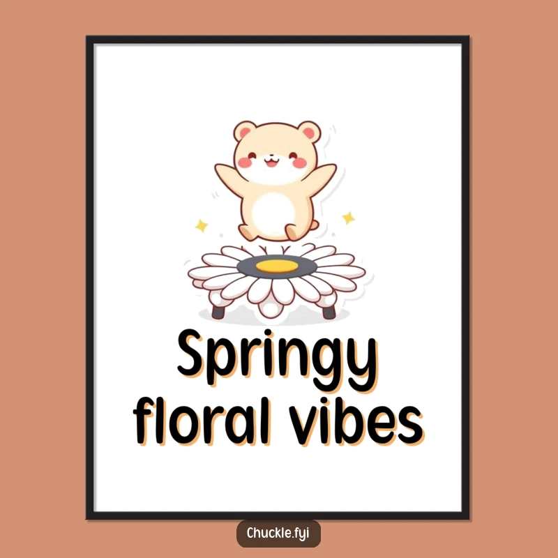 Funny Daisy Trampoline Animal Poster: Joyful Bouncing Character Art, Perfect Gift