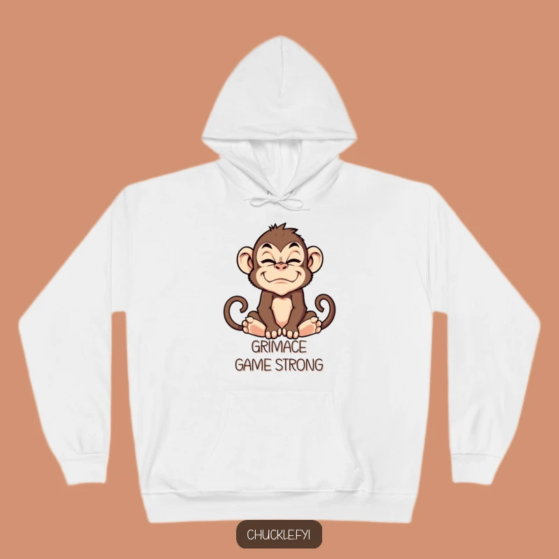 Cozy Up with Comedy: Funny Monkey Grimace Hoodie