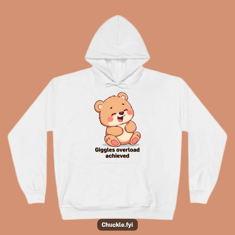 Funny Bear Cub Giggling Hoodie - Cozy, Hilarious Comfort for Laugh Lovers