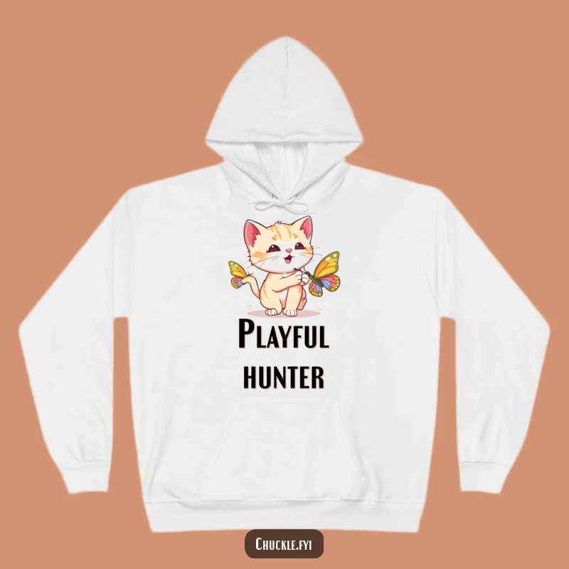 Funny Kitten Hoodie: Cozy Purrs, Butterfly Chase, Great Funny Gift