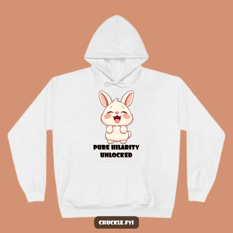 Funny Fluffy Bunny Hoodie: Cozy Laughing Rabbit Sweatshirt, Perfect Funny Gift