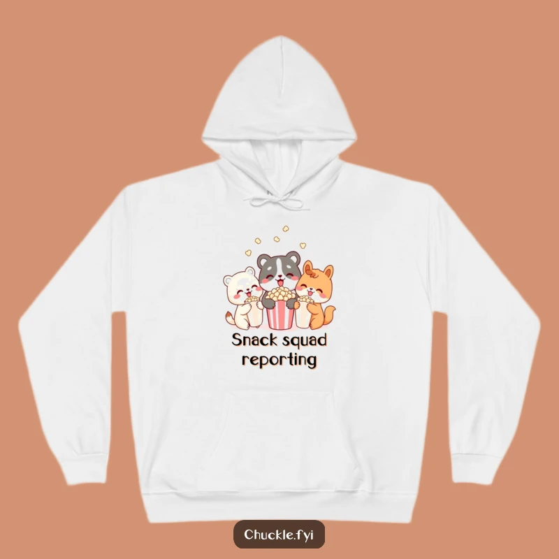 Funny Popcorn Pals Animal Hoodie: Cozy Sharing Friends, Delightful Humor, Gift