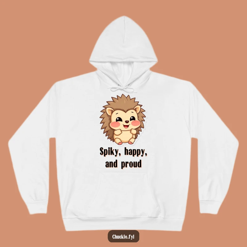 Funny Hedgehog Hoodie: Cozy Grin with Puffed Cheeks