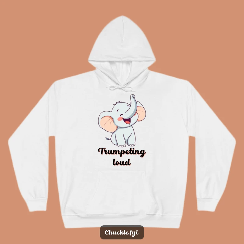 Cozy Funny Happy Elephant Hoodie - Warm Glee & Joy!