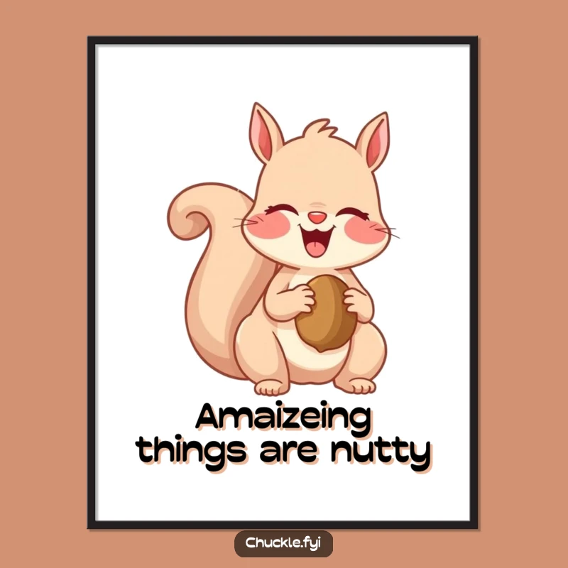 Free Printable Wall Art: Funny Giggle Squirrel Nutty Decor Downloadable Gift