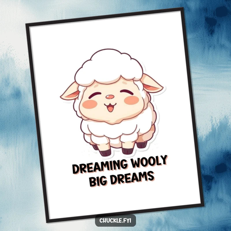 Funny Free Printable Sheep Wall Art: Sleepy sheep yawning a happy, contented smile. Adorable, downloadable art for a serene space.