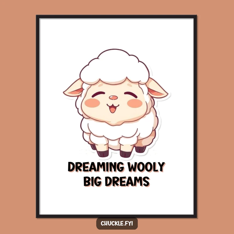 Funny Free Printable Sheep Art - Sleepy Yawning Sheep Downloadable Wall Decor