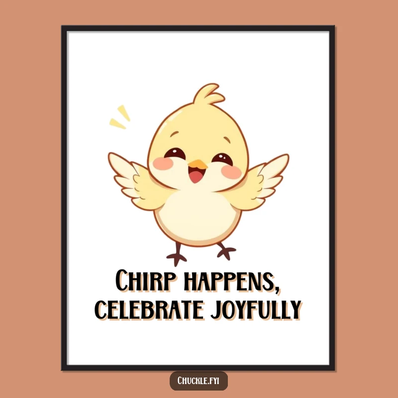 Free Printable Bird Wall Art: Funny Chirping Wing Flutter Downloadable Art