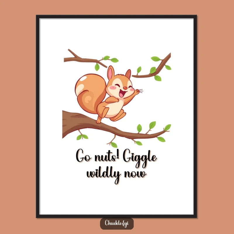 Free Printable Funny Wall Art: Giggling Squirrel Decor, Hilarious Downloadable Art for Playfulness