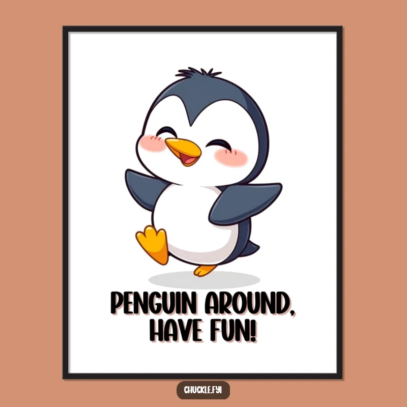 Free Printable Penguin Art: Giggling Waddler Funny Downloadable Wall Decor