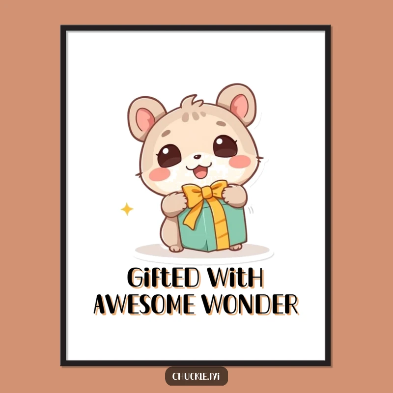 Free Printable Wall Art: Excited Animal, Gift Wonder Decor