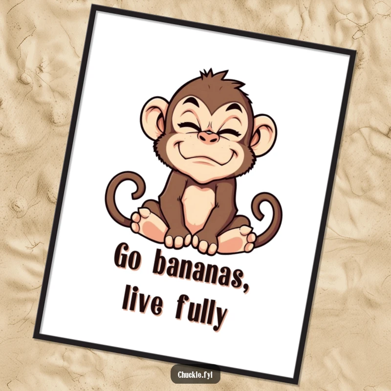 Funny Free Printable Wall Art: A silly monkey makes a comical and exaggerated grimace, creating a humorous and eye-catching decorative piece.