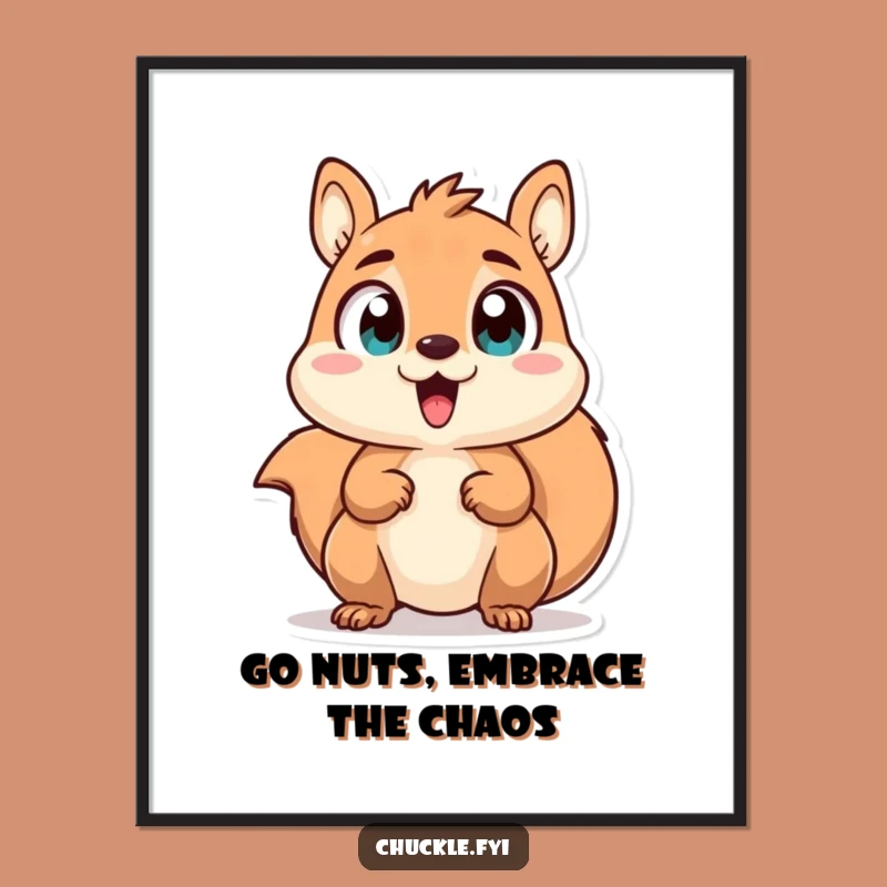 Excited Squirrel: Free Printable Wall Art, Energetic Downloadable Decor