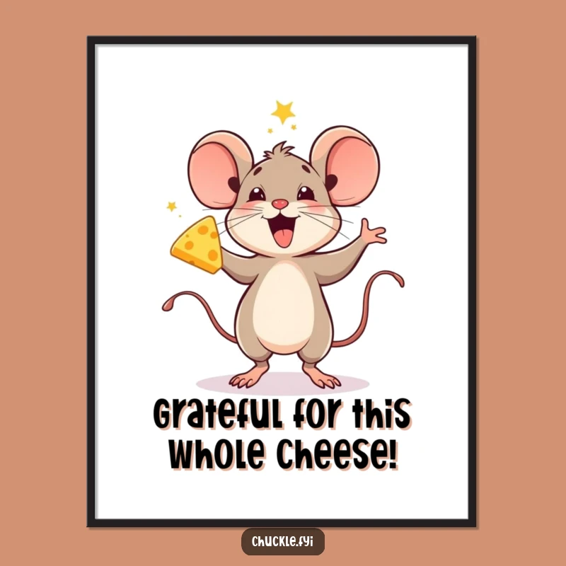 Free Printable Mouse Art: Jigging Cheesy Funny Downloadable Wall Decor