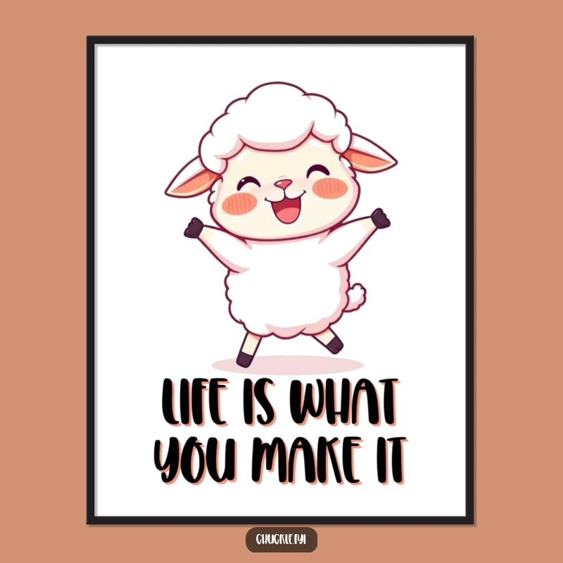 Funny Free Printable Wall Art: Joyful Sheep Dancing, Perfect Downloadable Decor