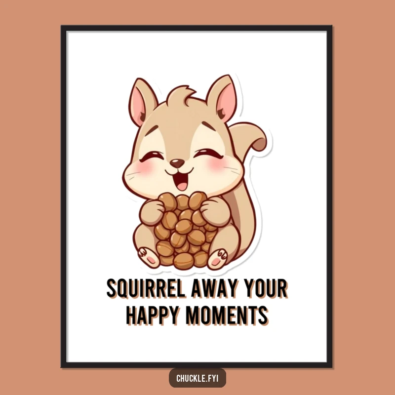 Free Printable Squirrel Art: Amused Nut-Mouth Squirrel Wall Decor!