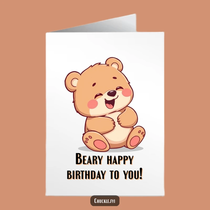 Free Printable Giggling Bear Birthday Card - Belly Laugh Downloadable Gift