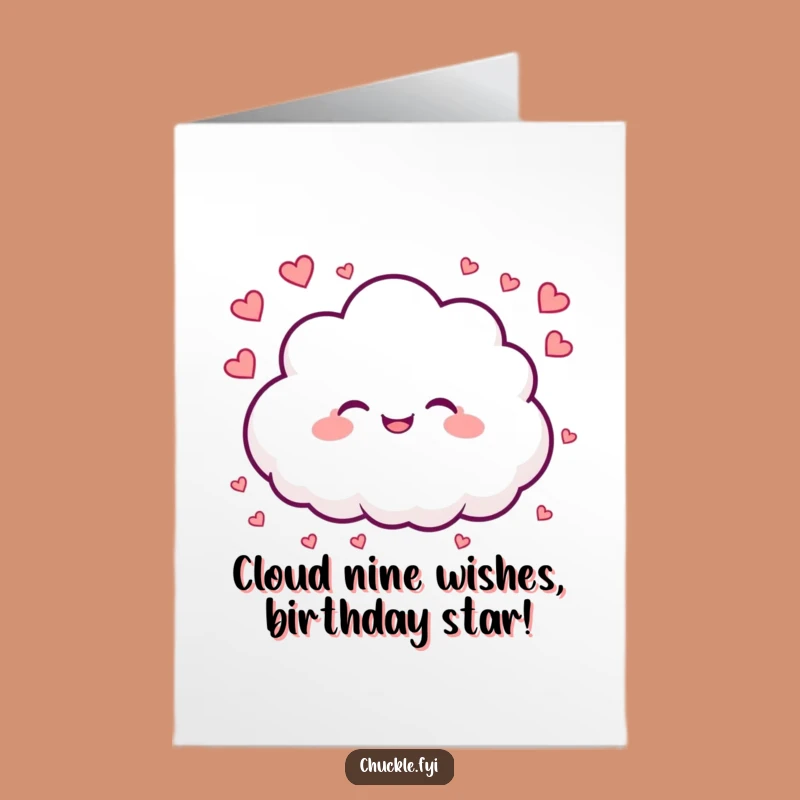 Free Printable Birthday Card: Heart-Raining Cloud, Sweet Downloadable Gift for Loved Ones