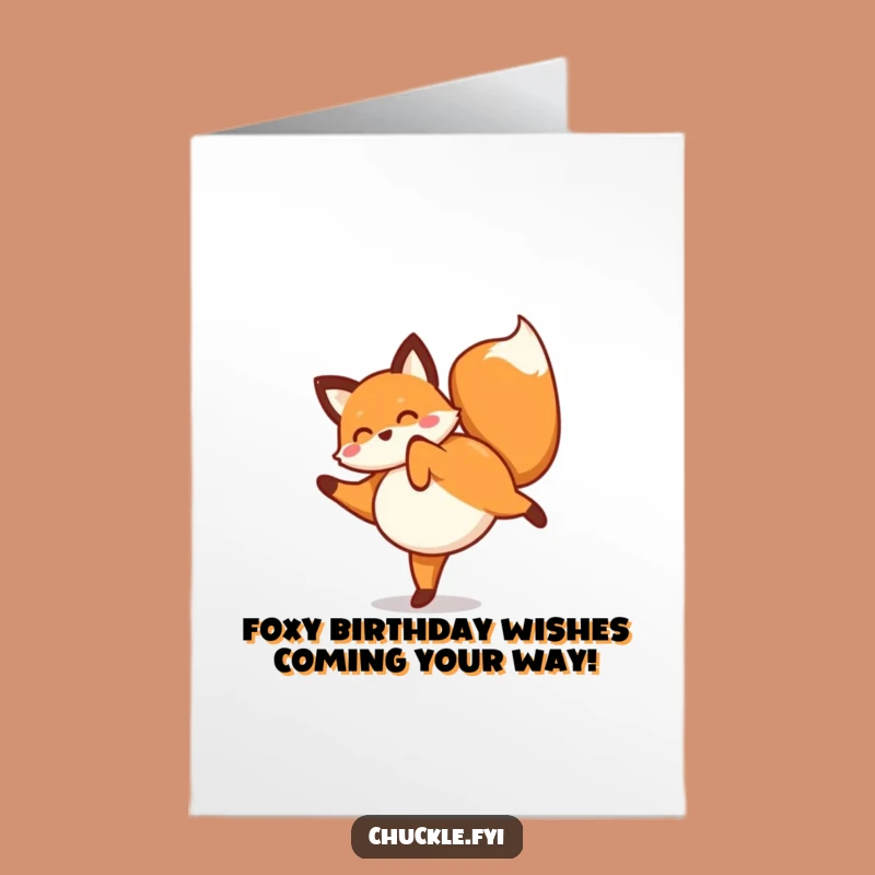Free Printable Fox Birthday Card: Funny Cartwheel Fox Downloadable Gift for Laughs!