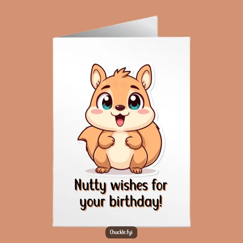 Free Printable Birthday Card: Excited Squirrel Chatting, Fun Downloadable Gift