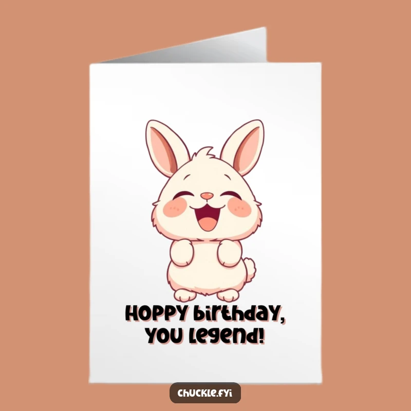 Free Printable Funny Birthday Card: Laughing Bunny, Hilarious Downloadable Gift for Anyone