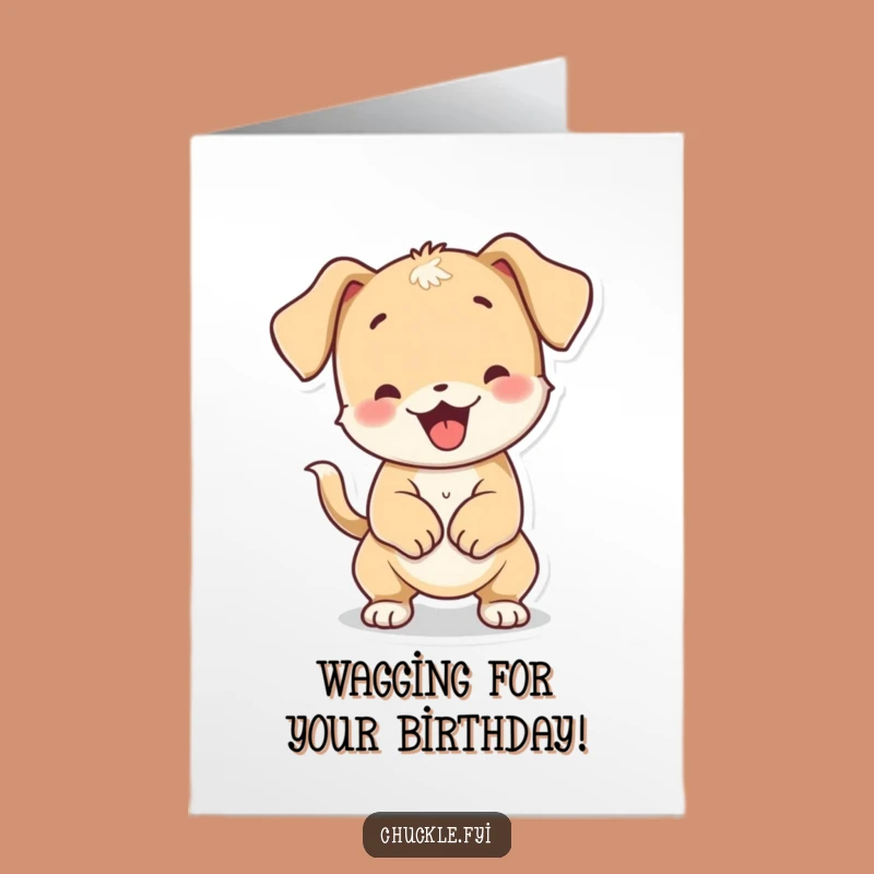 Free Printable Puppy Birthday Card: Funny Wiggling Tail Downloadable Gift for Dog Lovers