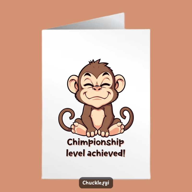 Free Printable Congratulations Card: Monkey Grimace Victory, Funny Downloadable Gift!