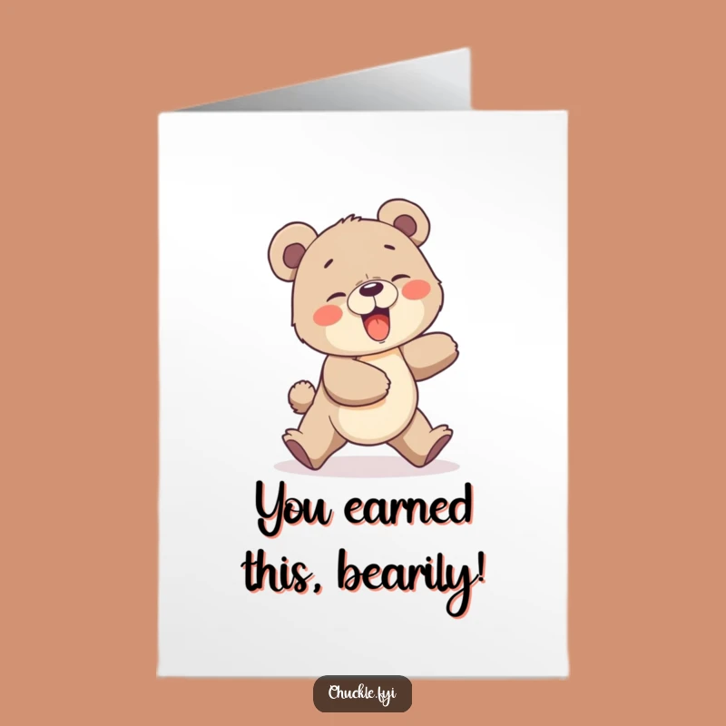 Free Printable Congrats Card: Bear Cub Tail Chase Celebration, Downloadable Fun!