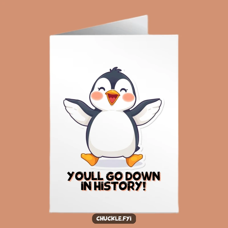 Free Printable Congrats Card: Penguin Celebration, Hilarious Downloadable Gift for Big Wins