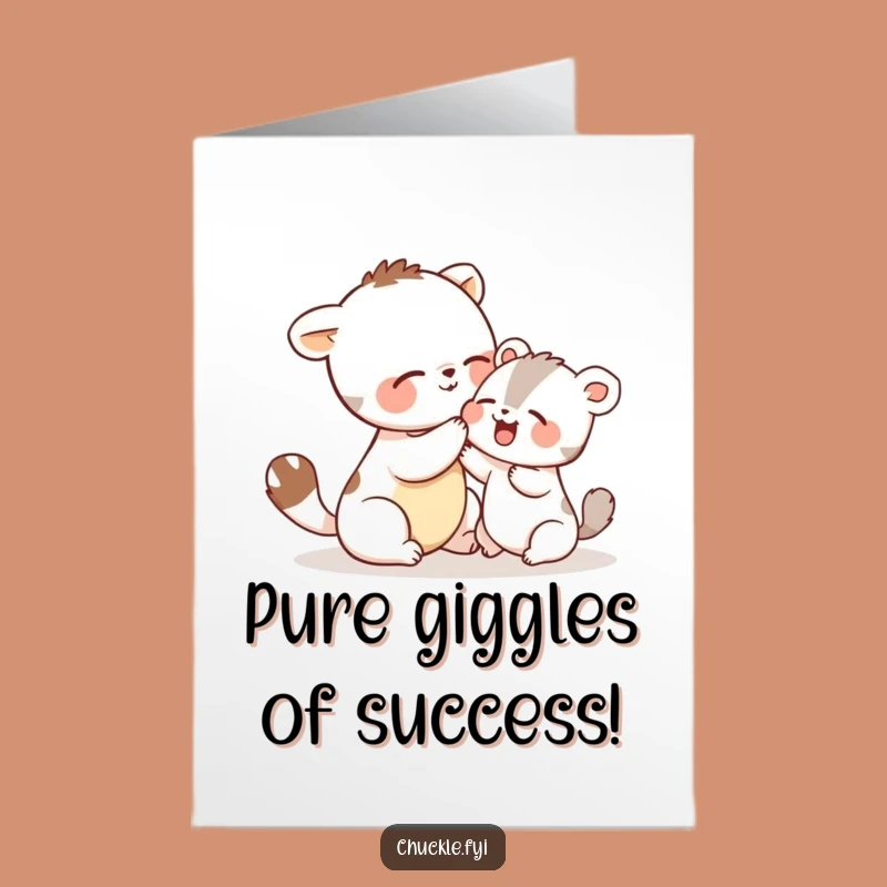 Free Printable Congrats Card: Ticklish Animals, Joyful Giggles Downloadable Gift