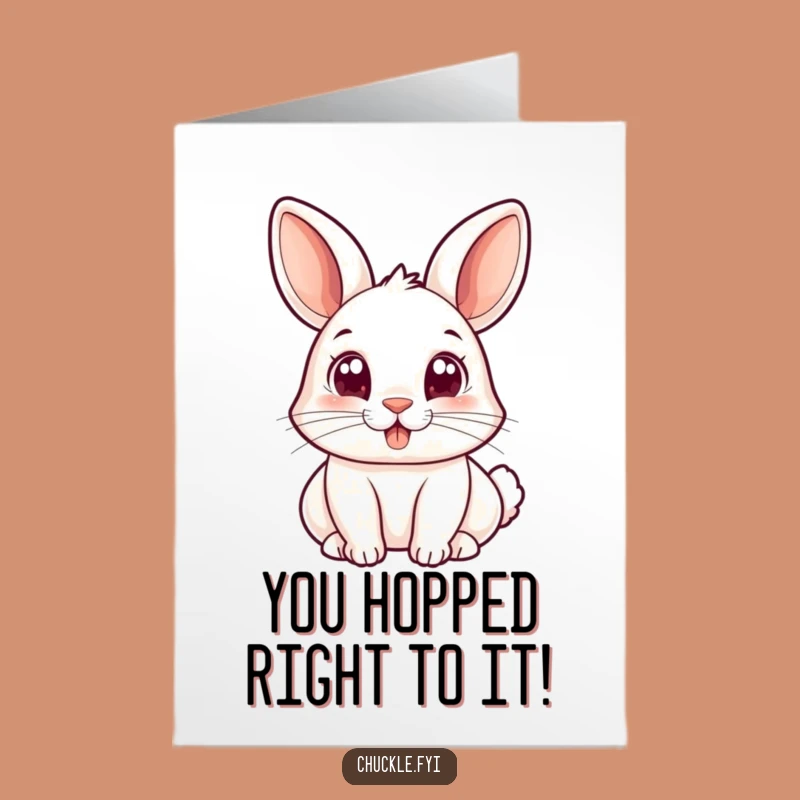 Free Printable Happy Rabbit Congrats Card - Joyful Bopping Downloadable Gift