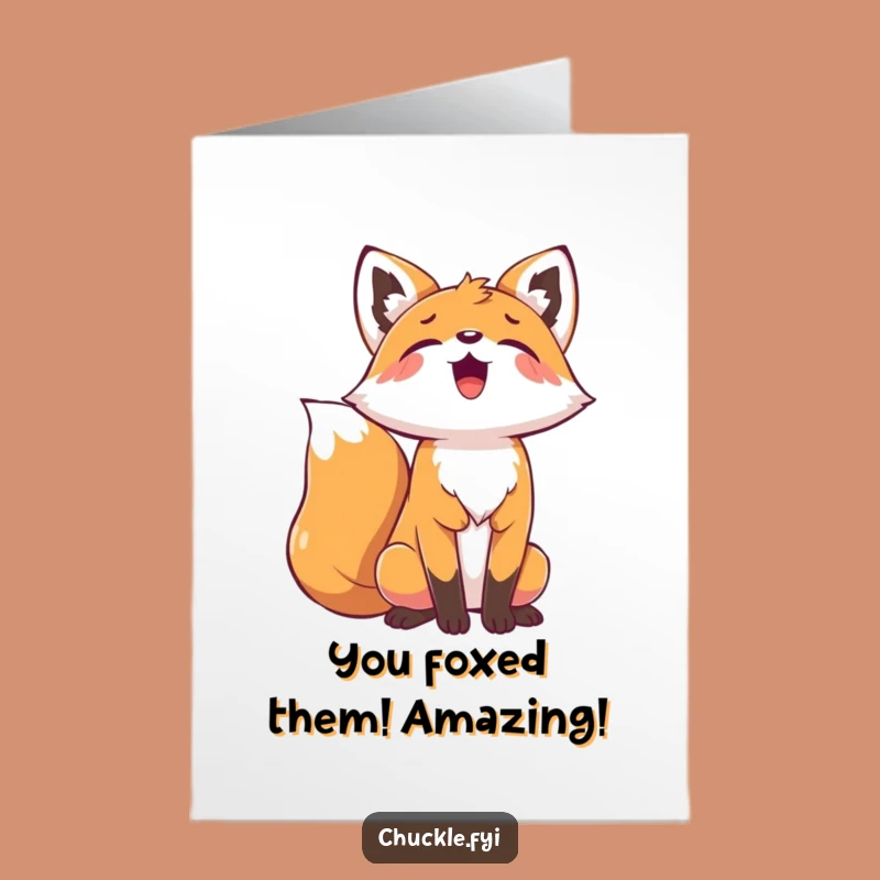 Free Printable Funny Congrats Card: Howling Fox, Joyful Downloadable Art for Triumphs