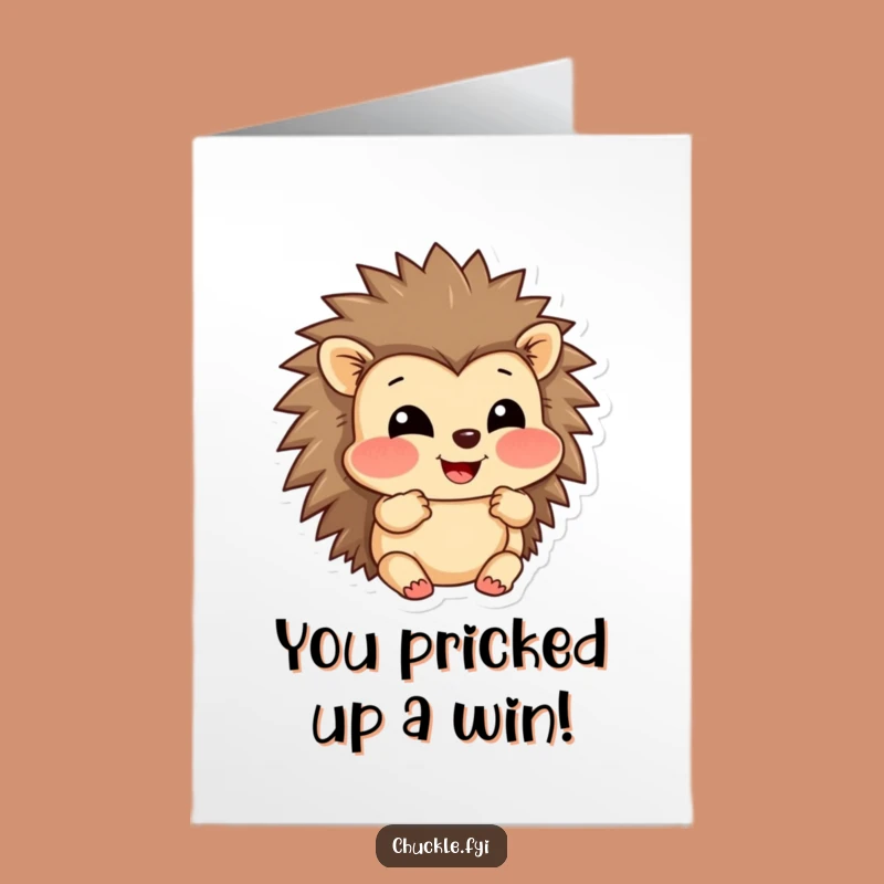 Amused Free Printable Congrats Card: Hedgehog Cheeks Puffed Funny Downloadable Gift