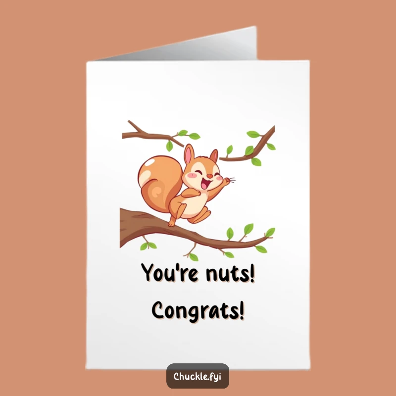 Free Printable Funny Congrats Card: Giggling Squirrel, Joyful Downloadable Art for Wins