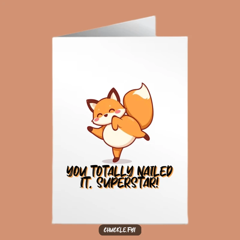 Free Printable Fox Congratulations Card: Hilarious Cartwheel! Perfect Downloadable Gift for Big News!