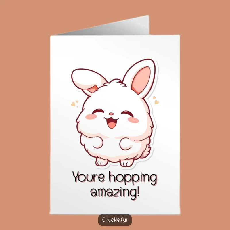 Free Printable Congrats Card: Laughing Bunny, Funny Downloadable Gift for Cheers