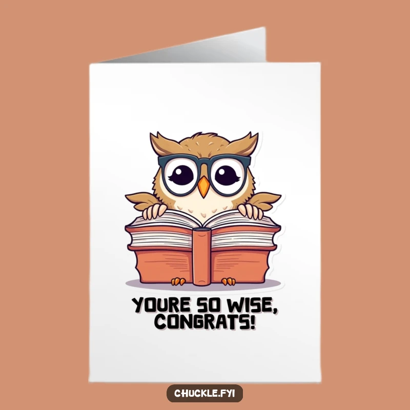 Free Printable Owl Congrats Card: Funny Spectacled Scholar Downloadable Gift for Achievers