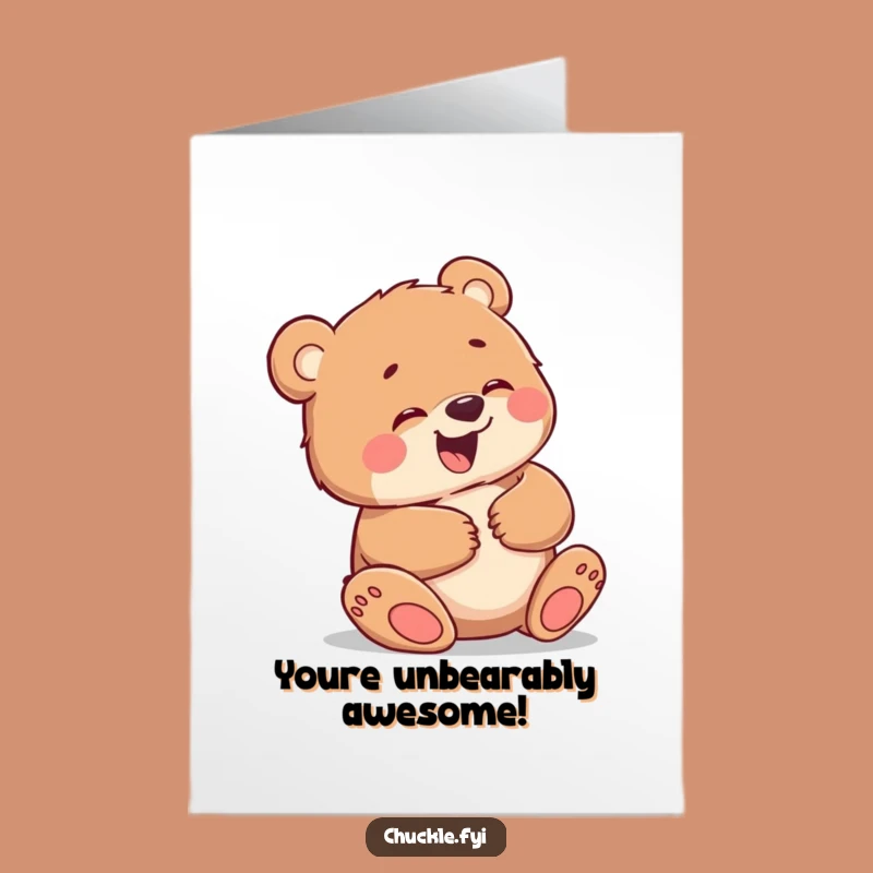 Free Printable Giggling Bear Congrats Card - Joyful Downloadable Gift