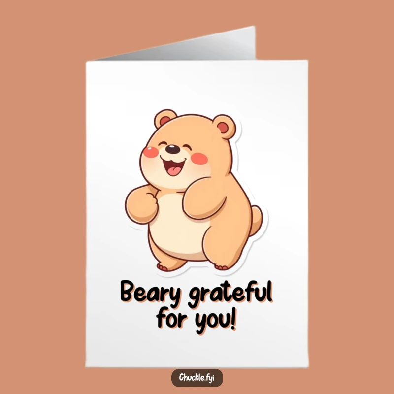 Free Printable Thank You Card: Glee Bear Expressing Thanks, Downloadable Art