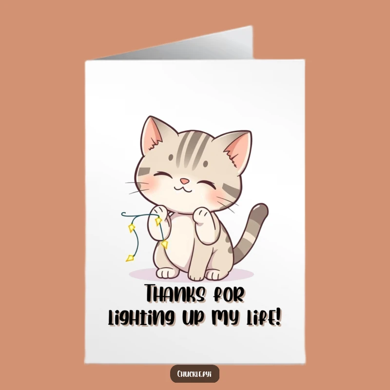 Free Printable Cat Thank You Card: Glimmering Gratitude! Downloadable Gift from a Playful Kitten!