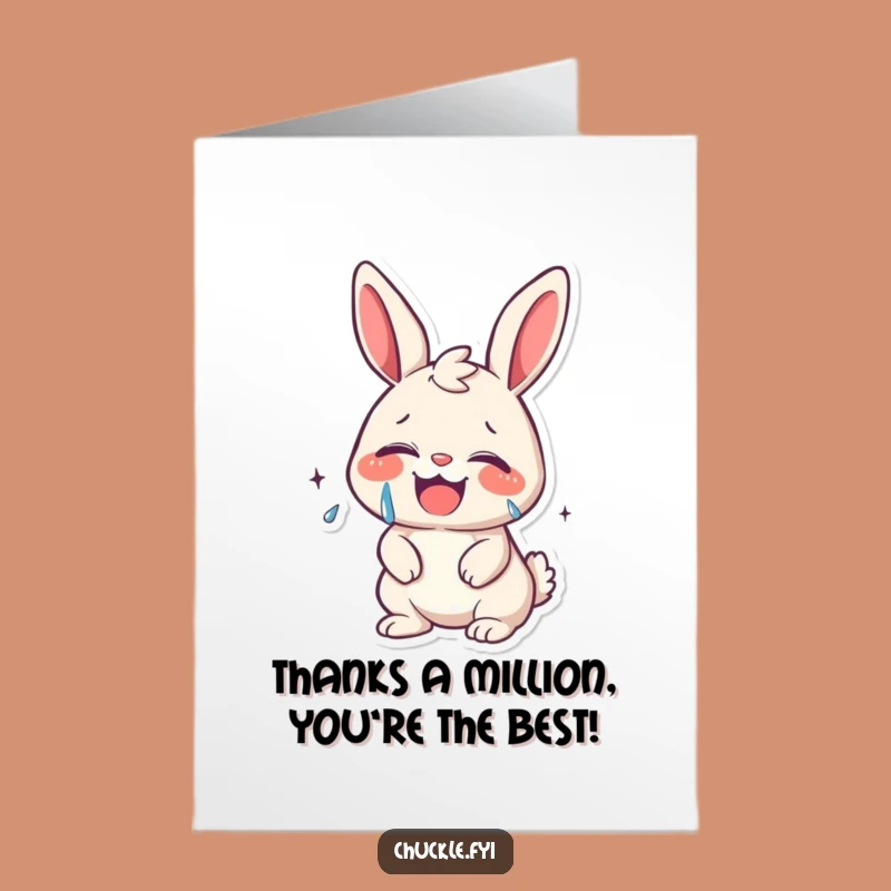Free Printable Funny Bunny Thank You Card: Giggle-filled thanks that are tearfully sweet!