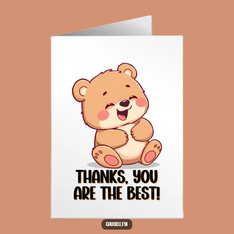 Free Printable Giggling Cub Thank You Card - Grateful Downloadable Gift