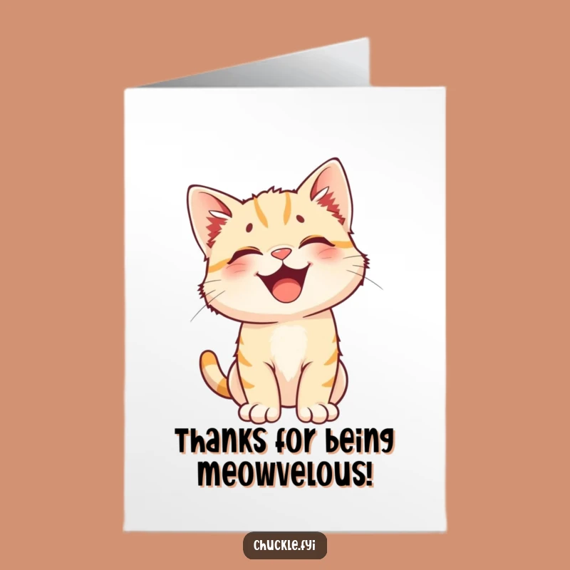 Free Printable Kitten Thank You Card - Laughing Feline, Downloadable Gratitude