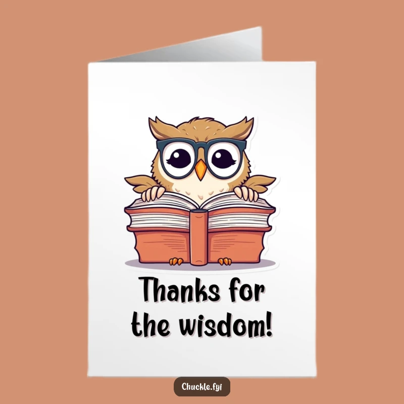 Free Printable Owl Thank You Card: Funny Spectacled Scholar Downloadable Gift for Knowledge Seekers