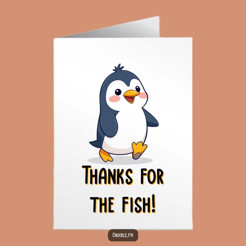 Free Printable Penguin Thank You Card: Wobbly Appreciation Downloadable Gift