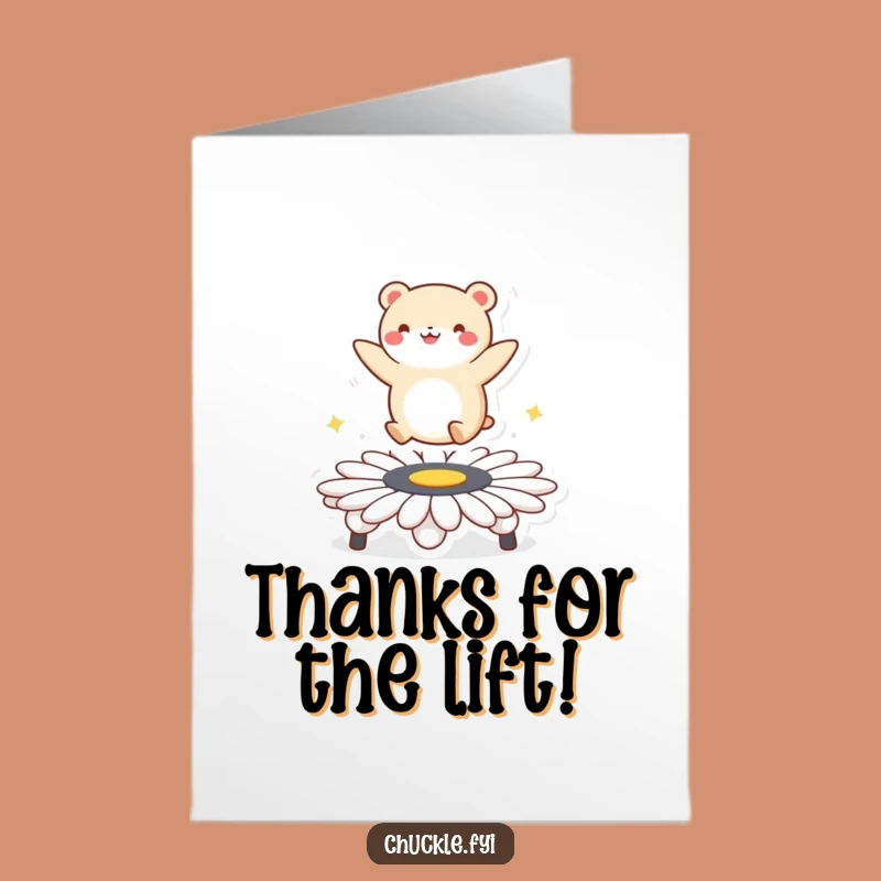 Free Printable Thank You Card: Bouncy Daisy Animal, Heartfelt Funny Downloadable Gift