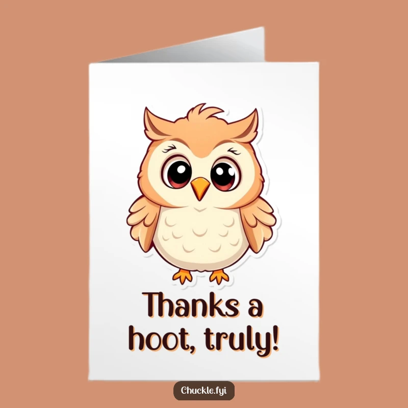 Free Printable Thank You Card: Owl Chuckles Printable Greeting, Amazing Downloadable Gift