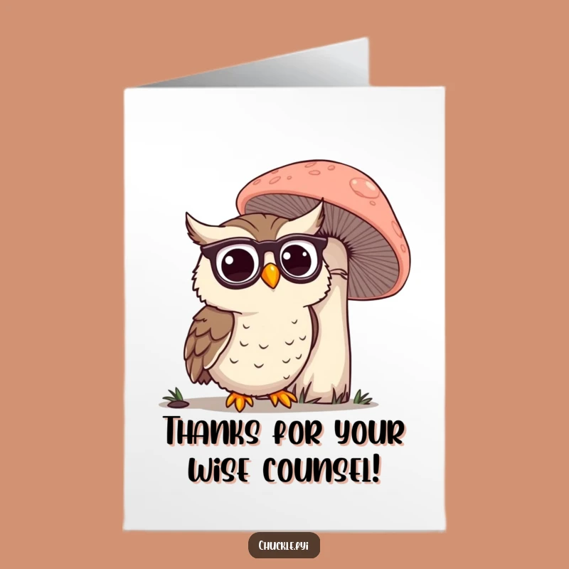 Free Printable Thank You Card: Owl's Mushroom Wonder, Downloadable Gratitude!