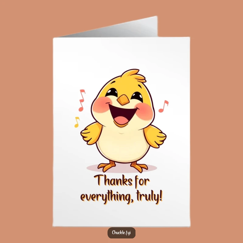 Free Printable Thank You Card: Singing Bird Greeting, Fun Downloadable Gift